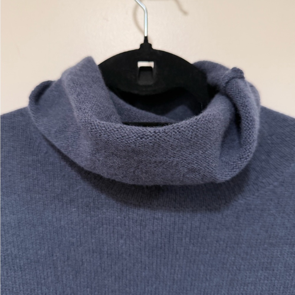 Massimo Dutti Wool/Cashmere Blue Cowl Neck Sweater - Picture 7 of 9